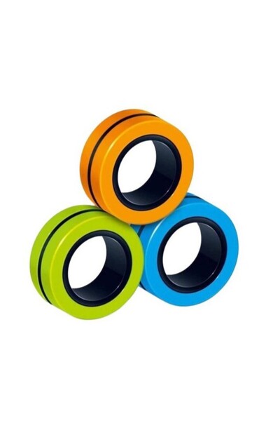 Teo Antistress toy, magnetic rings, 3 pieces, Multicolor
