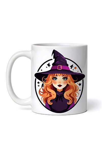OEM Cană albă personalizată, Mică vrăjitoare de Halloween, INOVATIX®. 330ml