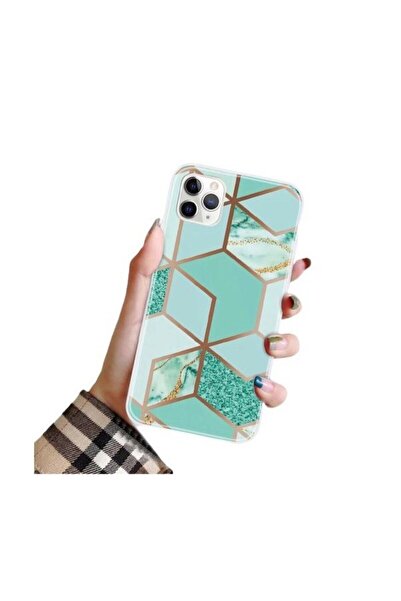 Flippy protective case for Apple iPhone 12 Pro Max Soft IMD TPU Marble Geometric - Green