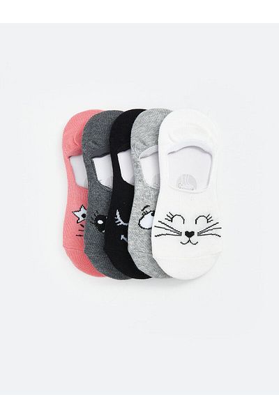 LC Waikiki Patterned Girl's Ballerina Socks Pack of 5