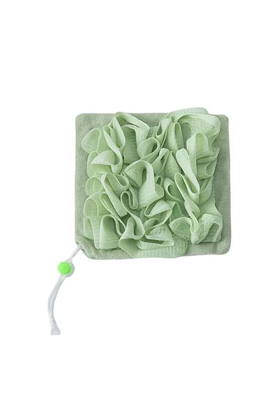 Flippy Prosop de baie, Flippy, 2 în 1, cu burete din plasă, 17 x 17 cm, verde