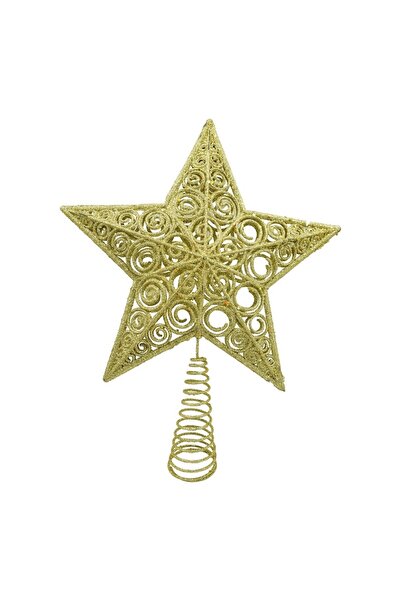 Flippy Διακοσμητικό διακοσμητικό χριστουγεννιάτικο δέντρο, χρυσό, σε σχήμα αστεριού, σπιράλ, πλαστικό/μέταλλο, 29x38 εκ.