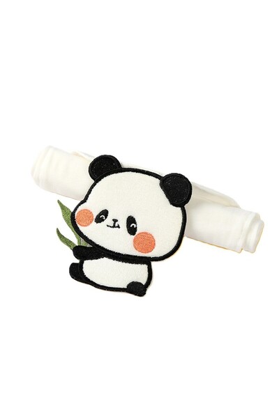 Flippy Απορροφητική βαμβακερή πετσέτα για μωρά, με σχέδιο πάντα, λευκή