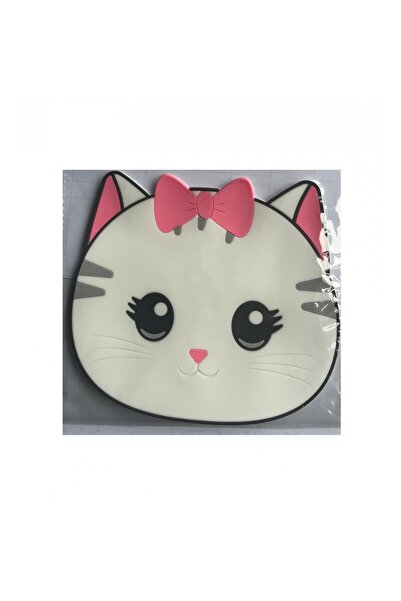 Flippy Coaster – Cat Model, PVC, 15.5 x 15.5 cm, Heat Resistant, White/Pink