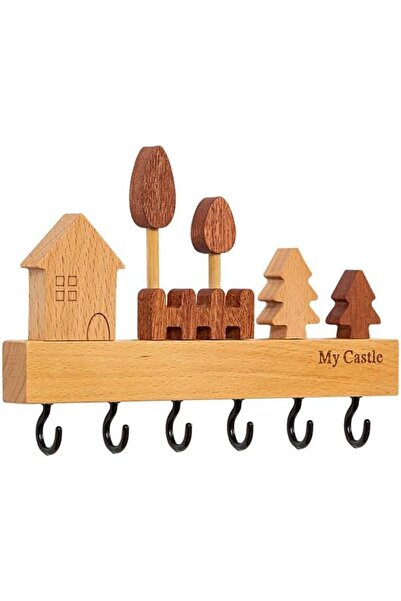 Flippy Suport chei, rabatabil, adeziv inclus, 6 cârlige negre, machetă casă, ...