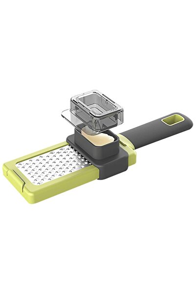 Flippy Multifunctional Grater, Flippy, for Garlic, Cheese, 20.3 x 5.8 x 3.3 cm, Green/Grey