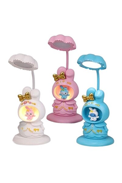 Flippy night lamp with pencil sharpener, 2 light modes, rabbit model, USB, 10x29 cm, multicolor