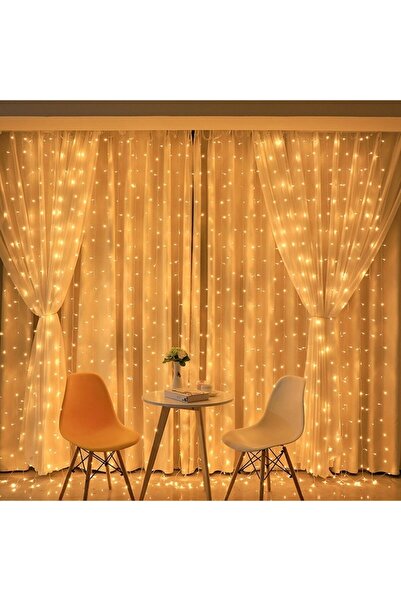 OEM Instalatie Craciun, Tip Perdea, IP44, 2 m x 2 m, 240 LED-uri, Alb cald, 8...