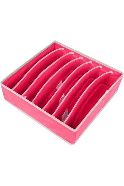 Flippy Storage Box, , For Underwear, Socks, Textile, 32 X 32 X 10 Cm, Pink