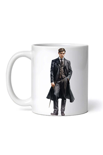 OEM Cană albă personalizată, bărbat la modă victorian în costum negru, INOVAT...