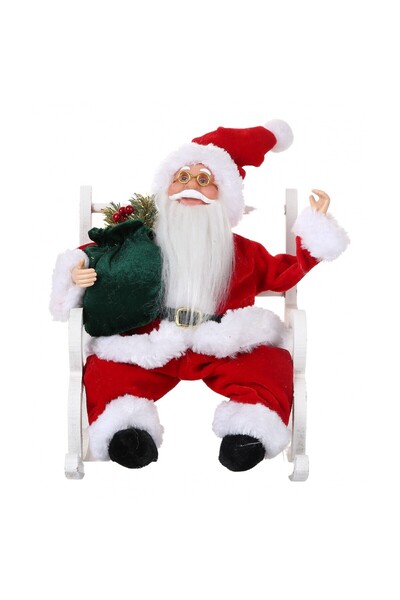 Flippy Decorative toy, Flippy, Santa Claus, 30 cm x 18 cm, Thickness 18 cm, Wool, Plush fabric