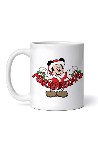 OEM Cană albă personalizată, Mickey Mouse Crăciun Fericit, INOVATIX®. 330ml