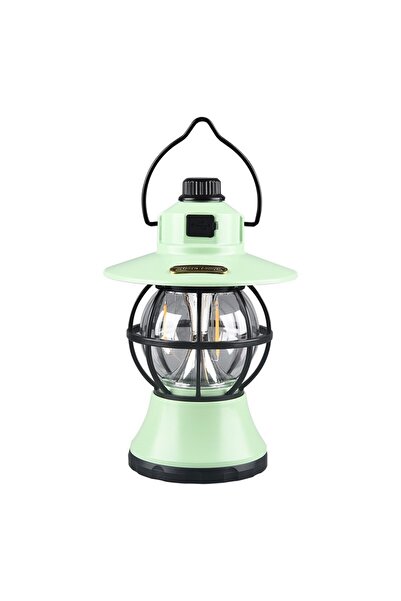 Flippy Lampă de camping retro portabilă, LED vintage, baterie de 1200 mAh inclusă, reîncărcabilă, 3 moduri de iluminare