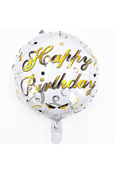 Flippy Balon folie metalică, figurină rotundă mini, „La mulți ani”, 45 cm, ar...