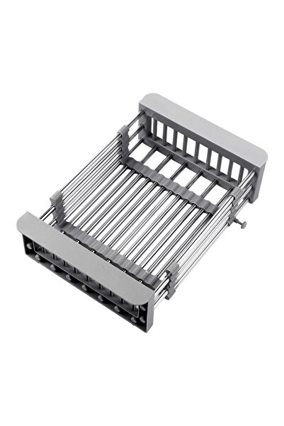 Flippy Extendable Drain Rack for Kitchen, Flippy, Stainless Steel Dish Dryer, 29 x 22 x 9.5 cm Gray