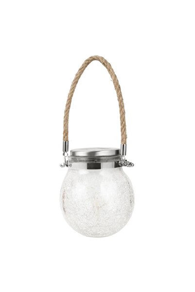 Flippy Lampa Solara Decorativa Exterior, Flippy, 20 LED, IP65, 600mAh, 14x12 Cm, Borcan Rotund, Alb Cald