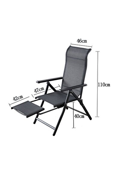 Flippy Scaun de grădină, pliabil, șezlong, suport pentru picioare, impermeabi...