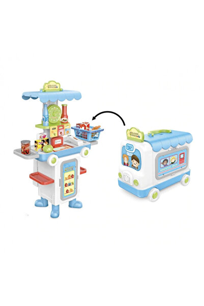 zola Σετ σούπερ μάρκετ για παιδιά, Zola®, 2 σε 1, λεωφορείο-σούπερ μάρκετ