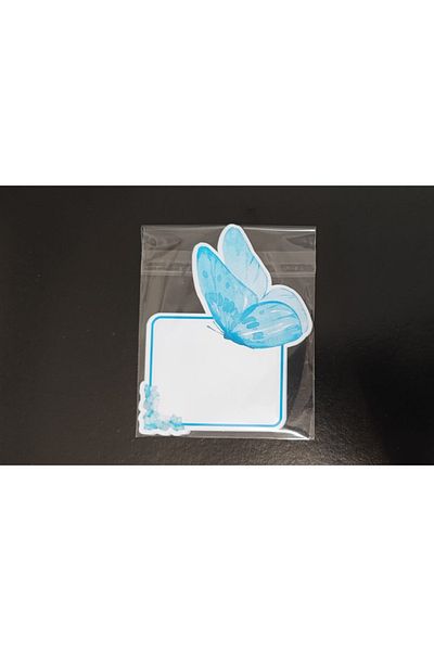 Özcan Toptan Tuhafiye Gift Turquoise Butterfly Patterned Notepad | Note Paper | Notepad