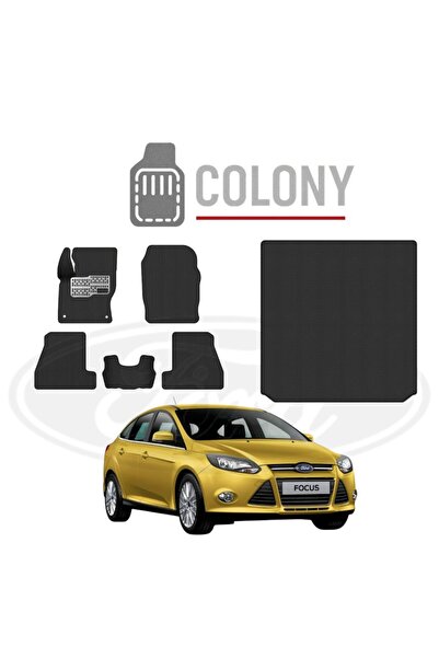 COLONY Ford Focus Sedan 2011-2018 Hücreli Premium Eva Paspas Seti & Bagaj Hav...