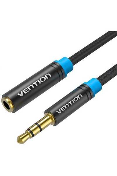 Vention Cablu prelungitor audio stereo Jack 3.5 mm mama-tata 2m aurit negru V...