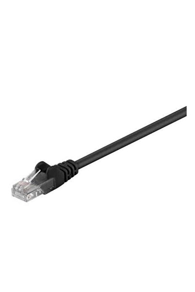 goobay Cablu pach retea CAT5e UTP 2x RJ45 1m negru CCA neecranat