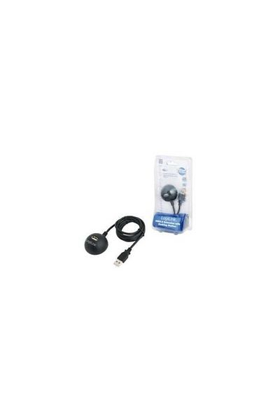 LogiLink USB 2.0 A female socket - USB A male plug nickel-plated 1.5m black LOGILINK