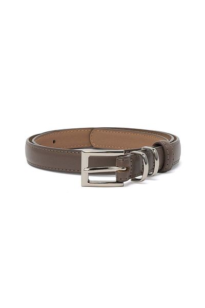 JOLAR. Women's Belt, Made Of Genuine Leather, Versatile, With Silver Buckle, Bz-35 Grey