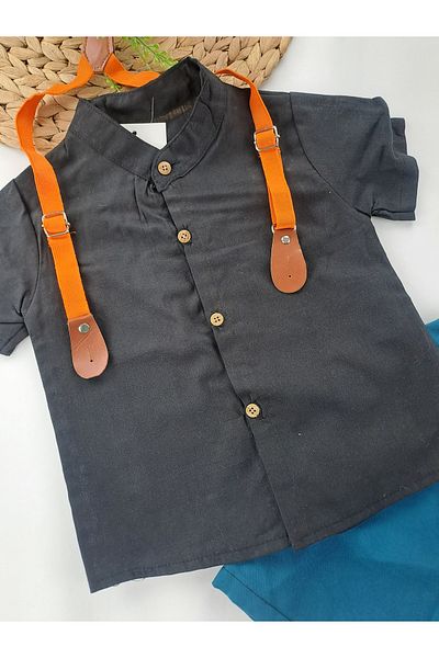 Butik Boy's Double Suit Shirt Shorts with Shoulder Straps