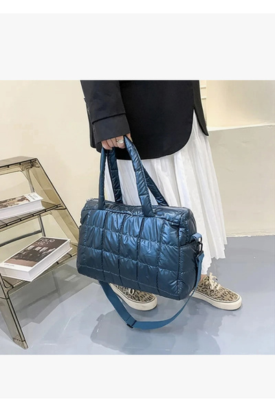 Obay Siyah Bir Stil 2021 Yeni Kış Omuz Çantası Kadın Çanta Uzay Pedi Büyük Kapasiteli Crossbody Çanta