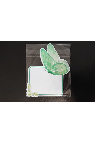 Özcan Toptan Tuhafiye Gift Green Butterfly Patterned Notepad | Note Paper | Notepad