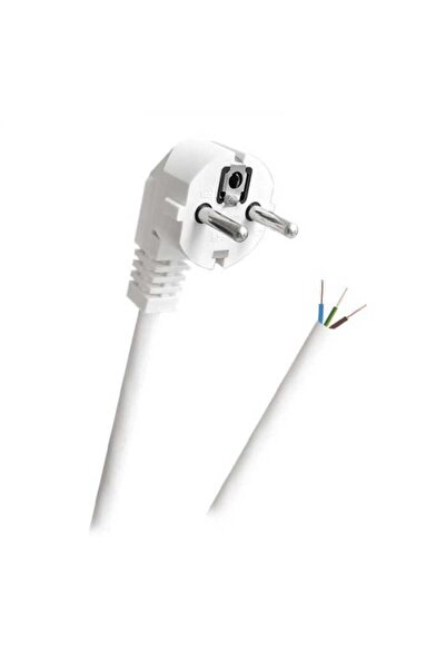 OEM Cablu electric cu stecher Schuko si capat dezizolat 3x1mm 3m alb PS3X1-3