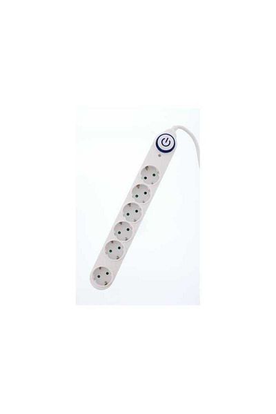 Well Extension cord 6 sockets 3m white with switch cable 3xG1.5mmp Well