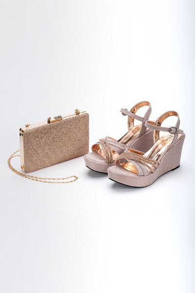 AYDOĞDU by ünal Rose Evening Dress Stone Stylish Women's Bag Shoes Combination-6000