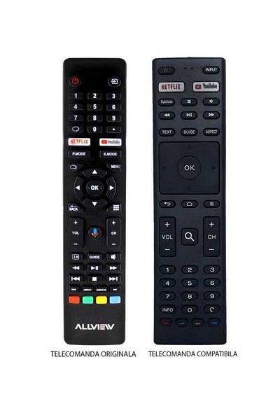 OEM Remote control compatible with Allview TV 50ePLAY6100-U 43ePLAY6100-U IR 1140 (397-1)