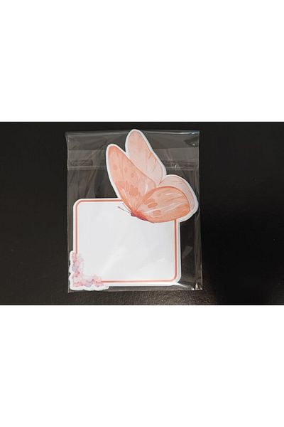 Özcan Toptan Tuhafiye Gift Red Butterfly Patterned Notepad | Note Paper | Notepad