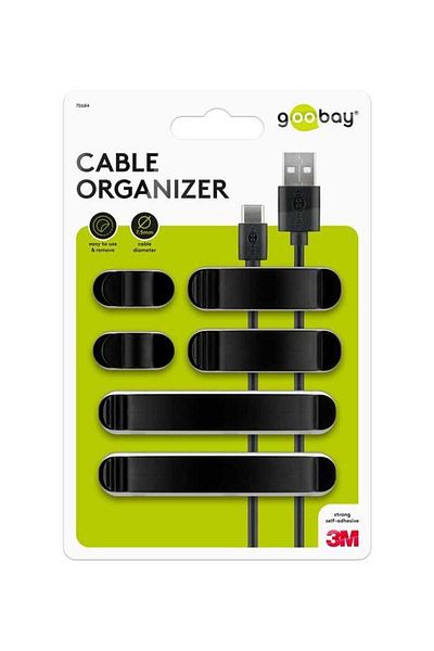 goobay Goobay cable management clips set of 6 black