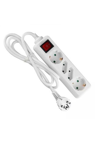 OEM Extension cord 4 sockets with switch 1.5m 3G1.5mm2 white V-TAC SKU-8770