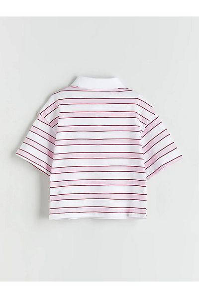 LC Waikiki Lcw kids mixed polo collar girl crop t-shirt