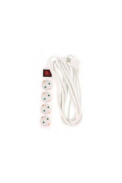 Well Extension cord 4 sockets 5m with white switch cable 3xG1.5mmp Well