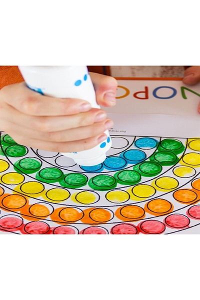 Art Tone Linoleum Dot Markers 6 Colors Package Washable
