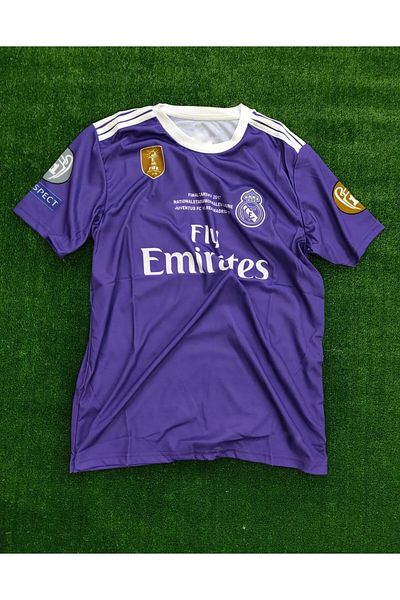 DAYIBALI DÜKKAN Dayibali Sergio Ramos 2016 Cardiff Finale Short Sleeve Purple Jersey