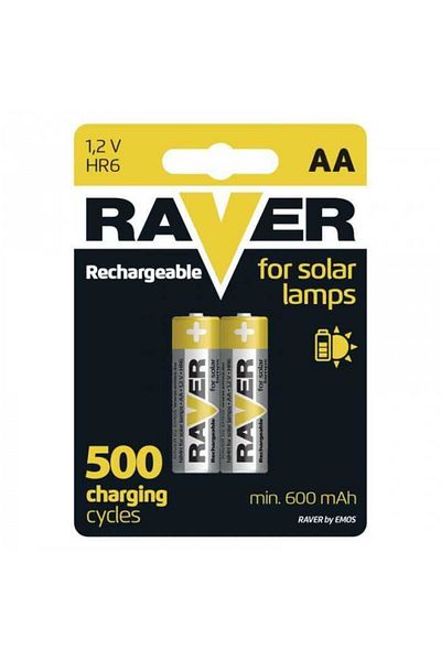 EMOŞ Ni-MH Mignon AA R6 1.2V 600mAh battery set for Raver Emos solar lamps