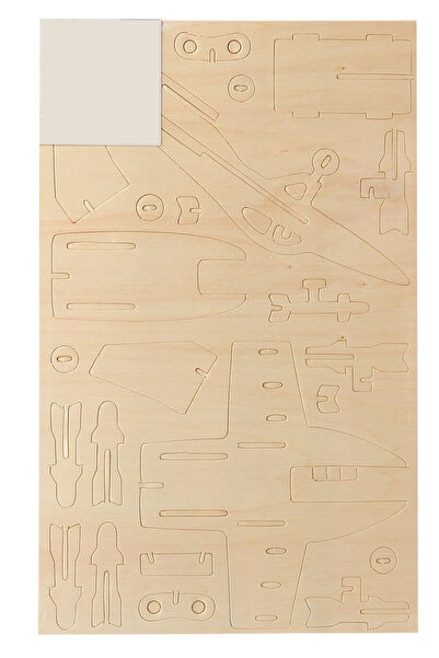 TechnoStation 3D Ahşap Uçak Şeklinde YapBoz Puzzle Zihin Geliştirici Ahşağ Öğretici Oyuncak YapBoz