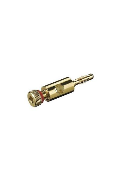 goobay Male banana plug red ring 4mm with gold-plated metal screw