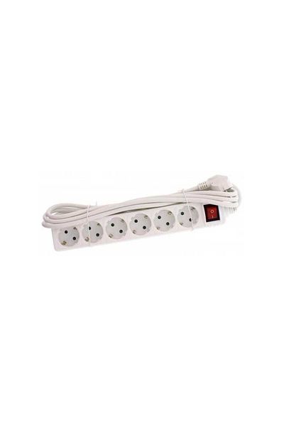 Well Extension cord 6 sockets 3m with switch cable 3xG1.5mmp Well