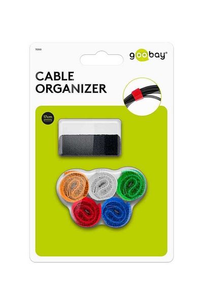 goobay Cable management cloth facet set with hook and loop fastening 170x20 mm Goobay