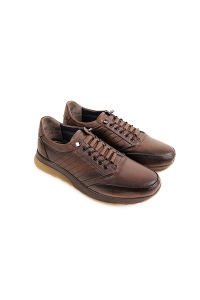 nuaA Smart Laced Genuine Leather Heel Spur Supported Full Orthopedic Daily Men's Shoes Genc-200