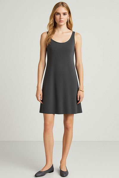 EFFE A-Line Cotton Thick Strap Tank Dress