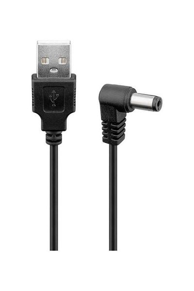 goobay Cablu USB - DC 5.5 x 2.5 mm 90 grade 0.5m negru 55154